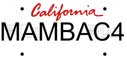 MAMBAC4 California License Plate