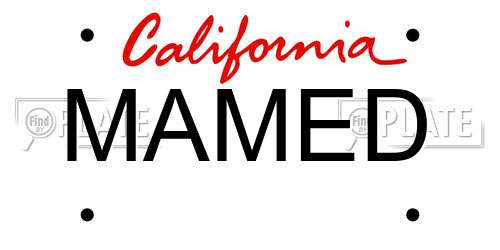 MAMED California License Plate