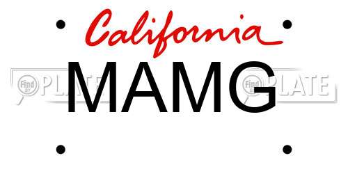 MAMG California License Plate