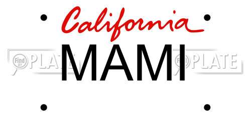 MAMI California License Plate