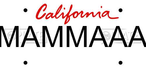 MAMMAAA California License Plate
