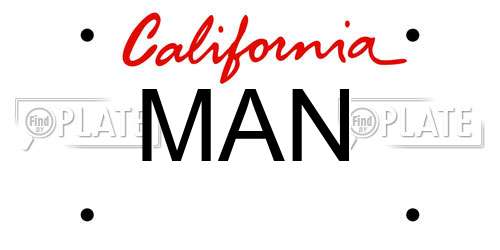 MAN California License Plate