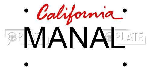 MANAL California License Plate