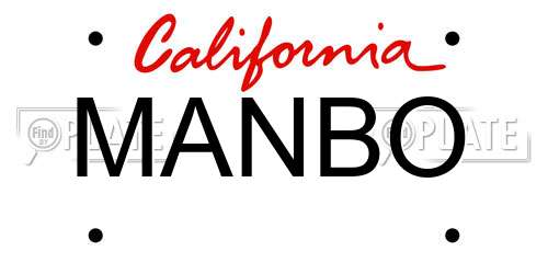 MANBO California License Plate