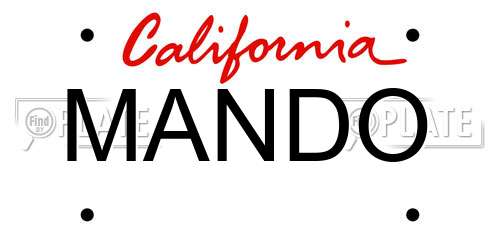 MANDO California License Plate