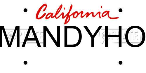 MANDYHO California License Plate