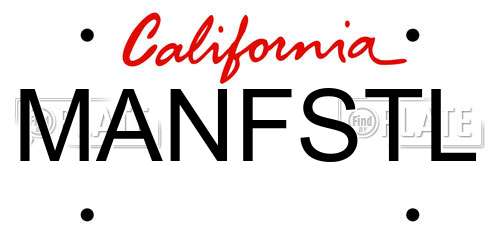 MANFSTL California License Plate