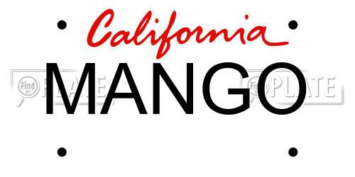 MANGO California License Plate
