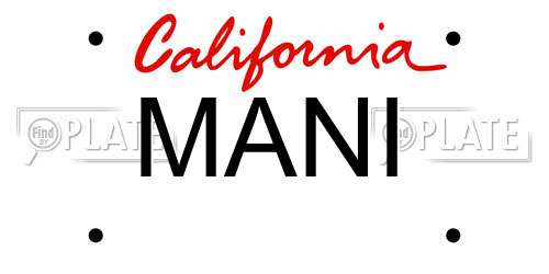 MANI California License Plate