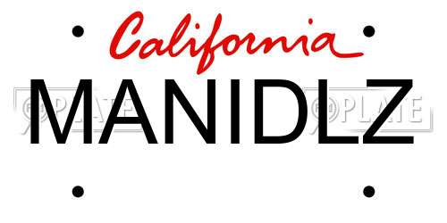 MANIDLZ California License Plate