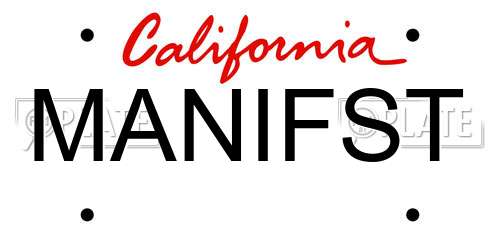 MANIFST California License Plate