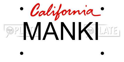 MANKI California License Plate