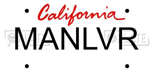 MANLVR California License Plate