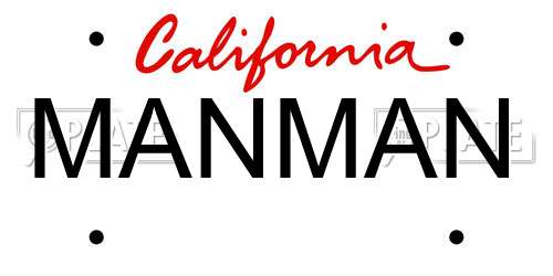 MANMAN California License Plate