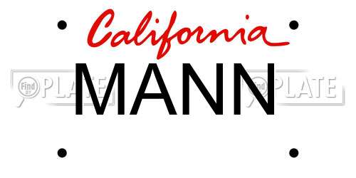 MANN California License Plate