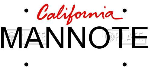 MANNOTE California License Plate