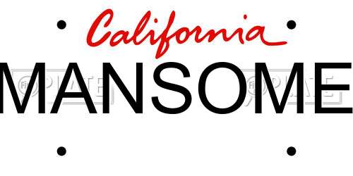 MANSOME California License Plate