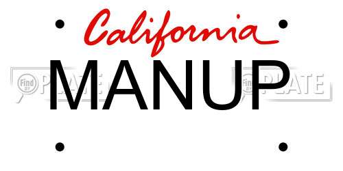 MANUP California License Plate
