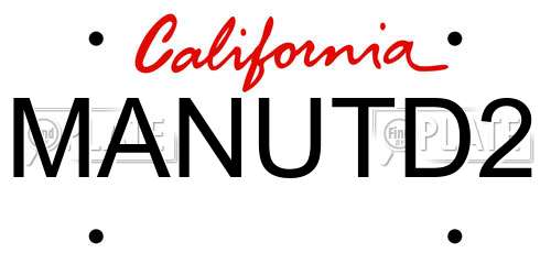 MANUTD2 California License Plate