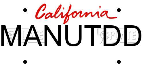 MANUTDD California License Plate