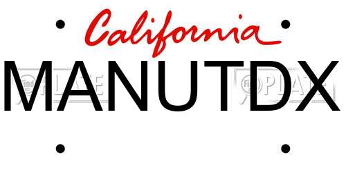 MANUTDX California License Plate