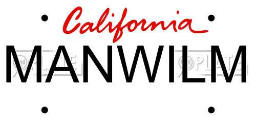 MANWILM California License Plate