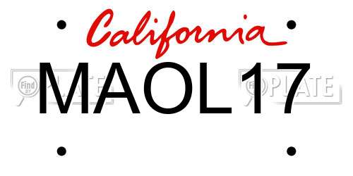 MAOL17 California License Plate