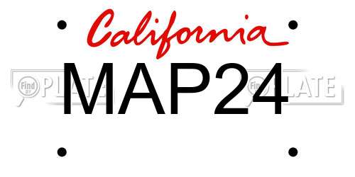 MAP24 California License Plate