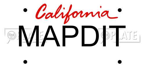 MAPDIT California License Plate