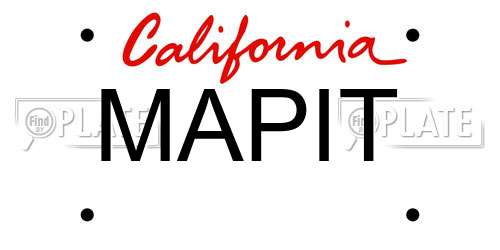 MAPIT California License Plate