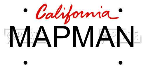 MAPMAN California License Plate