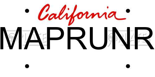 MAPRUNR California License Plate