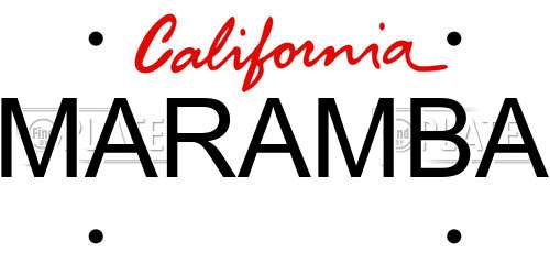MARAMBA California License Plate