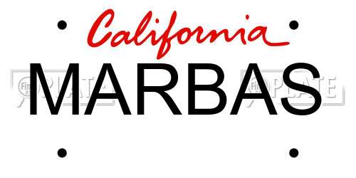 MARBAS California License Plate