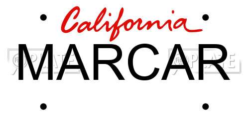 MARCAR California License Plate