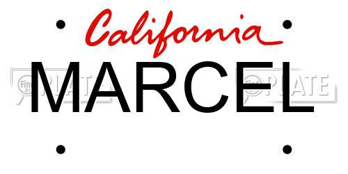 MARCEL California License Plate