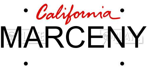 MARCENY California License Plate