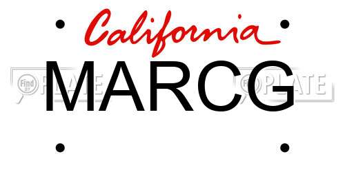 MARCG California License Plate