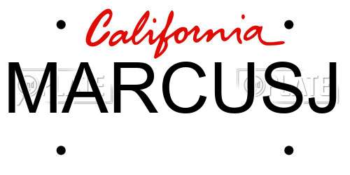 MARCUSJ California License Plate
