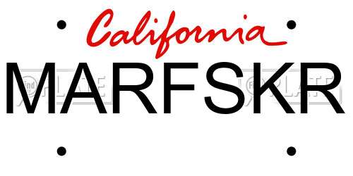 MARFSKR California License Plate