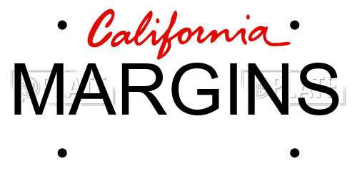 MARGINS California License Plate