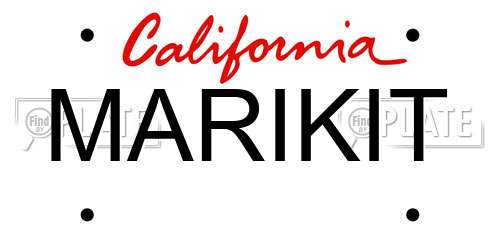 MARIKIT California License Plate