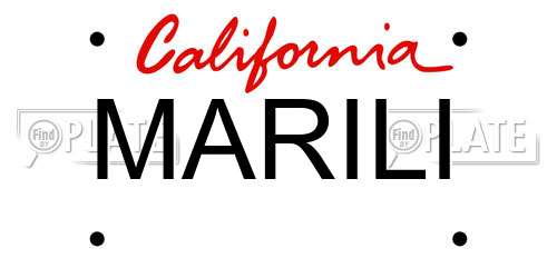 MARILI California License Plate