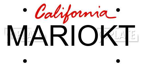 MARIOKT California License Plate