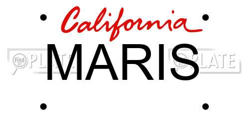 MARIS California License Plate