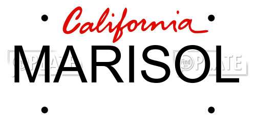 MARISOL California License Plate