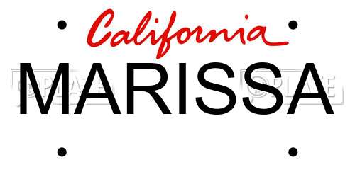 MARISSA California License Plate