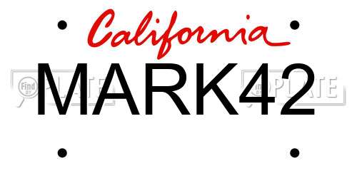 MARK42 California License Plate
