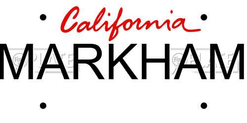 MARKHAM California License Plate