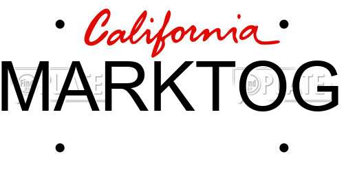MARKTOG California License Plate